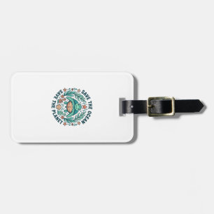 Save the Ocean Sea Turtle Vintage Engraving Shirt_ Luggage Tag