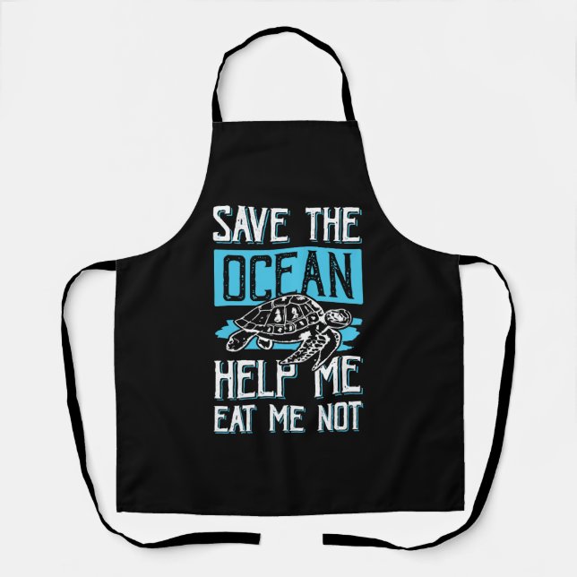 save the ocean turtle         apron (Front)