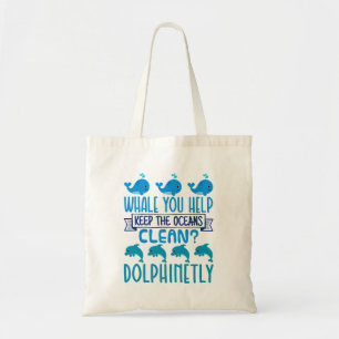 Save the Oceans Earth Day Kids Whale Dolphin Tote Bag