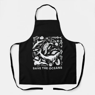 Save The Oceans-Whale Turtle Orca Climate Change-S Apron