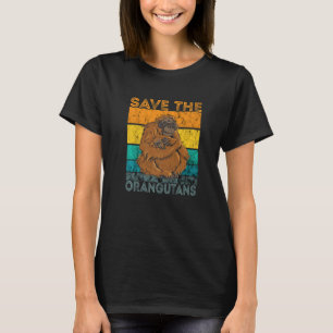 Save The Orangutans Retro Vintage Animal Monkey Ba T-Shirt
