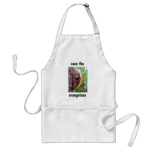 Save the Orangutans with Baby Orangutan  Uttuh Standard Apron