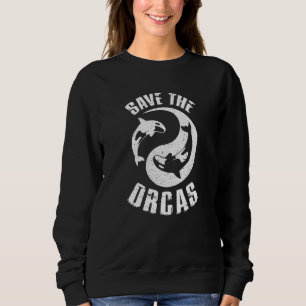 Save The Orcas Orca Killer Whale Sea Panda Dive Di Sweatshirt