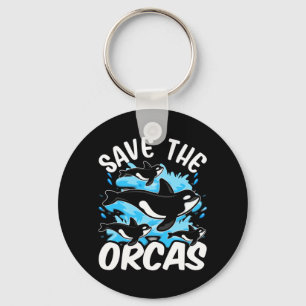 Save The Orcas Protect Orca Whale Sea Performance Key Ring