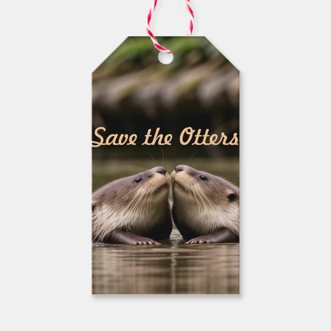 Save the Otters Gift Tags (Front)