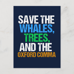 Save the Oxford Comma Funny Postcard