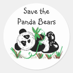 Save the Panda Bears Classic Round Sticker