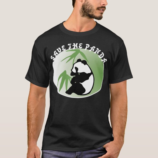 Save The Panda Environmental Postage Stamps T-Shirt (Front)