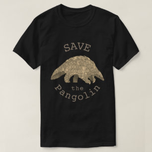 Save the Pangolin Endangered Species Animal Art T-Shirt