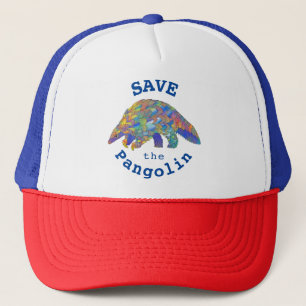 Save the Pangolin Endangered Species Animal Art Trucker Hat