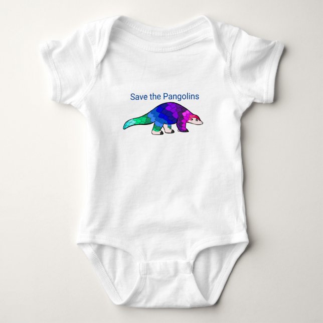 Save the Pangolins Baby Bodysuit (Front)
