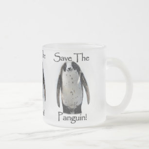 Save the Panguin! Frosted Glass Coffee Mug