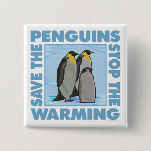 Save the Penguins 15 Cm Square Badge