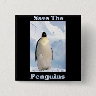 Save the Penguins 15 Cm Square Badge