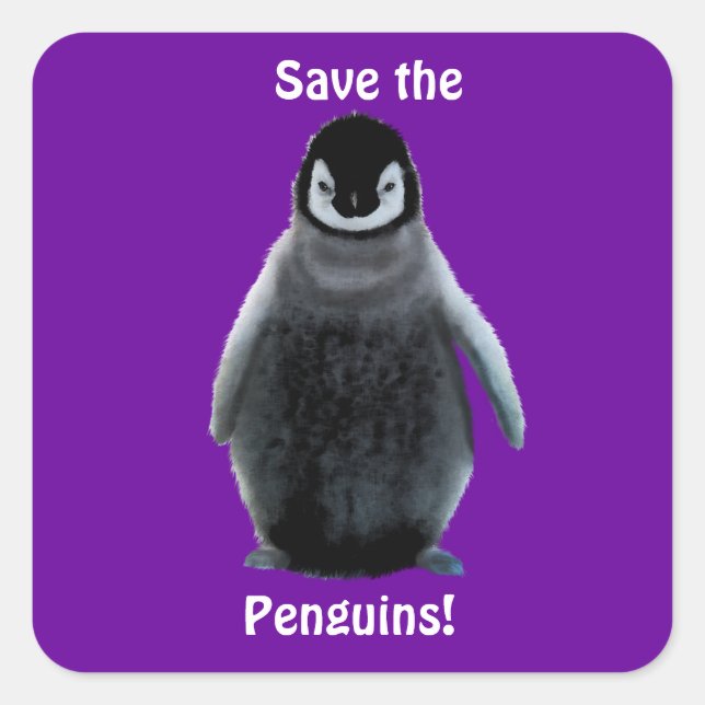 SAVE THE  PENGUINS Wildlife Support Stickers (Front)