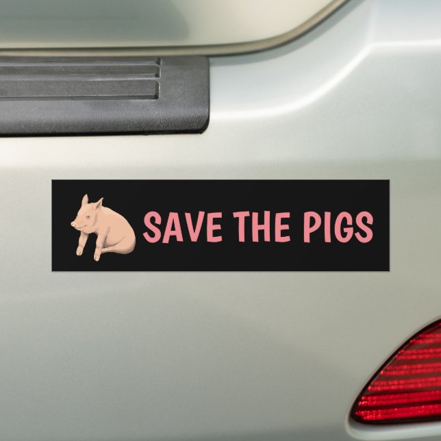 SAVE THE PIGS PIG BUMPER STICKERS (On Car)