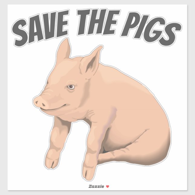 SAVE THE PIGS PIG CAR DECAL STICKER (Sheet)