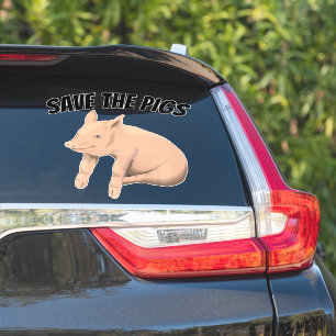 SAVE THE PIGS PIG CAR DECAL STICKER