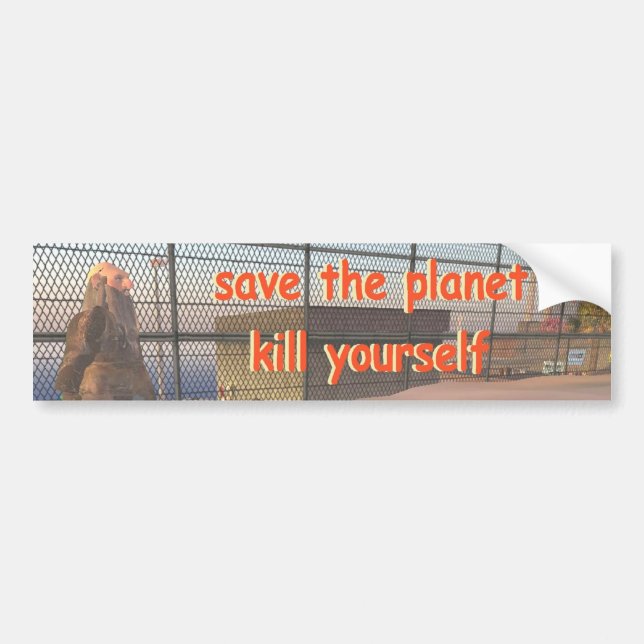 save the planet bumper sticker (Front)