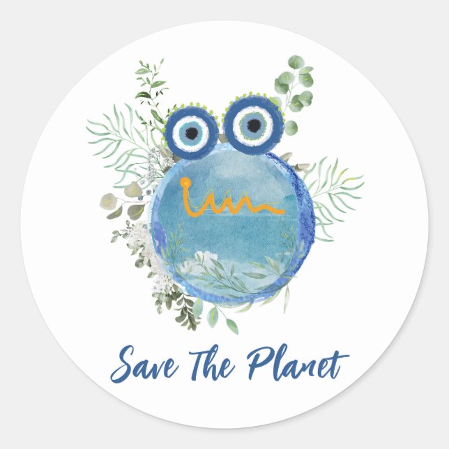 Save The Planet Classic Round Sticker (Front)