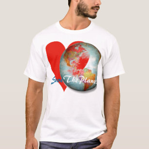 Save the planet colourful t-shirt