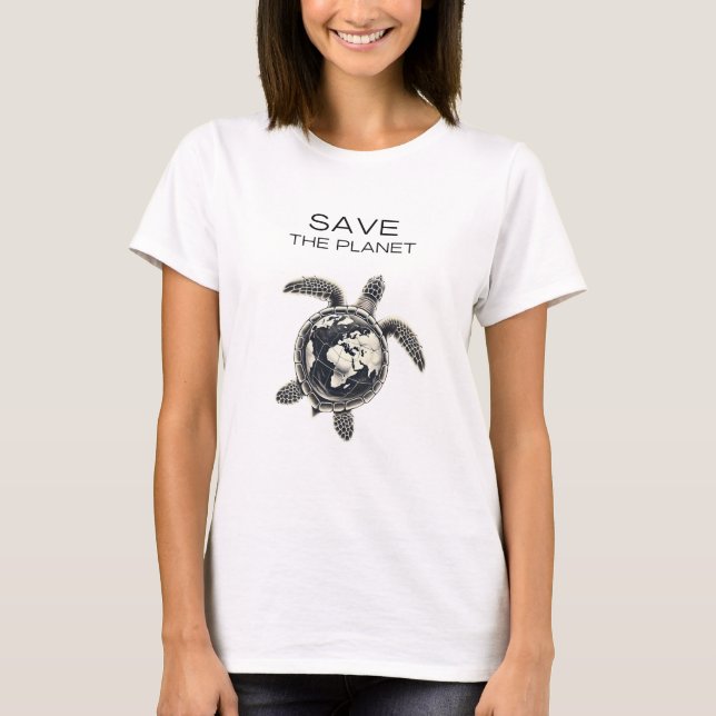 Save the Planet – Cosmic Turtle Edition T-Shirt (Front)