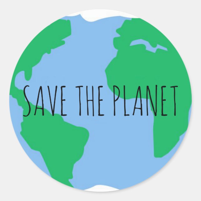 Save the Planet Earth Classic Round Sticker (Front)