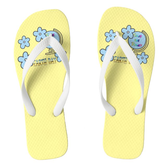 Save the Planet Earth Day Globe Flip Flops (Footbed)