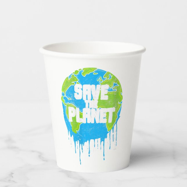 Save The Planet Earth Day Paper Cups (Front)