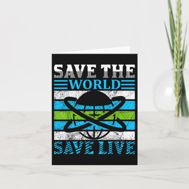 Save The Planet Earth Globe Environmental Protecti Card (Front)