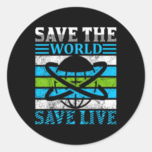 Save The Planet Earth Globe Environmental Protecti Classic Round Sticker