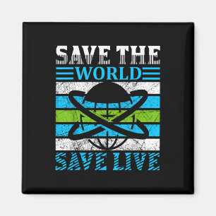 Save The Planet Earth Globe Environmental Protecti Magnet