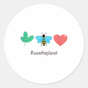 Save The Planet Environmental Protection Climate P Classic Round Sticker
