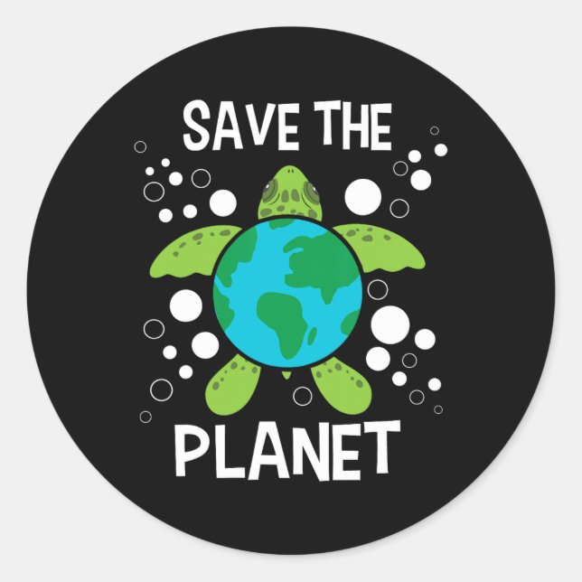 Save The Planet - Environmental Protection Earth D Classic Round Sticker (Front)