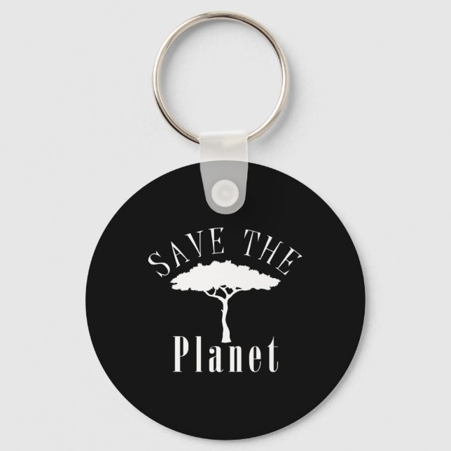 Save The Planet Environmental Protection Earth Day Key Ring (Front)