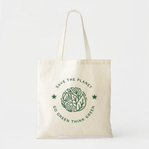 Save the planet go green think green  tote bag