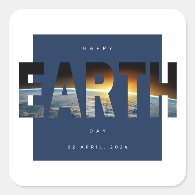 Save the Planet Go Vegan Everyday is Earth Day  Square Sticker (Front)