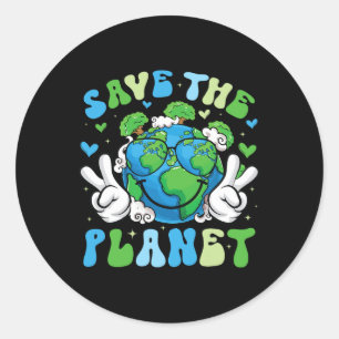 Save The Planet Happy Earth Day Shirts For Men Wom Classic Round Sticker