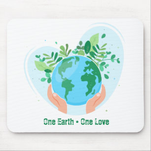 Save the Planet. One Earth One Love  Mouse Mat