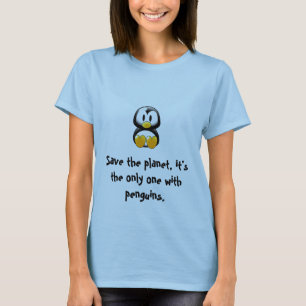 save the planet penguin tee