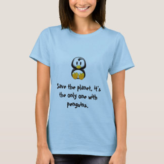 save the planet penguin tee