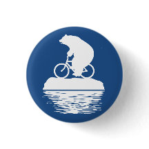 Save the Planet: Polar Bear Bicycle Button