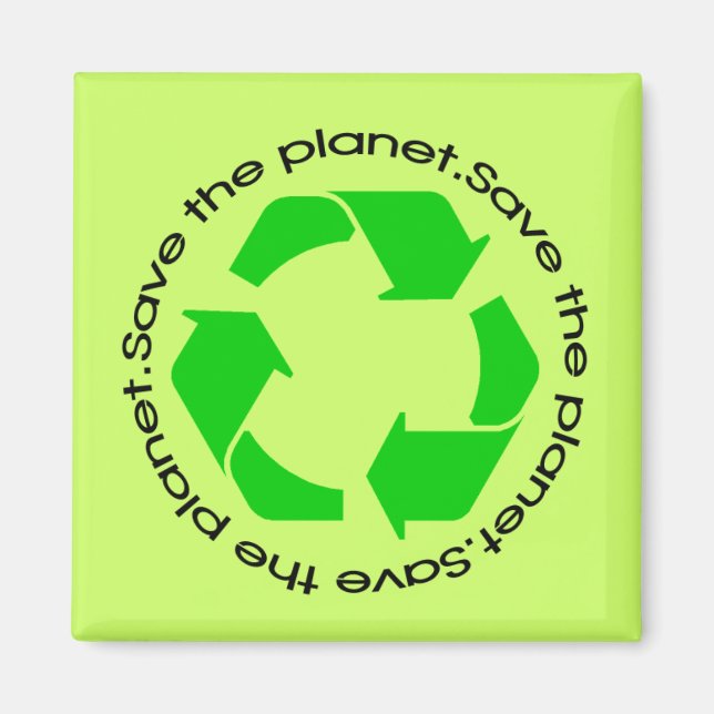 Save the Planet | Recycling Awareness Magnet (Front)