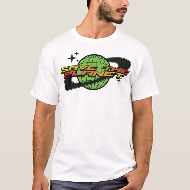 Save The Planet Retro T-Shirt – Eco Friendly Vinta (Front)