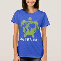 Save the Planet Turtle Silhouette