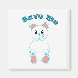 Save the Polar Bear Crying Magnet