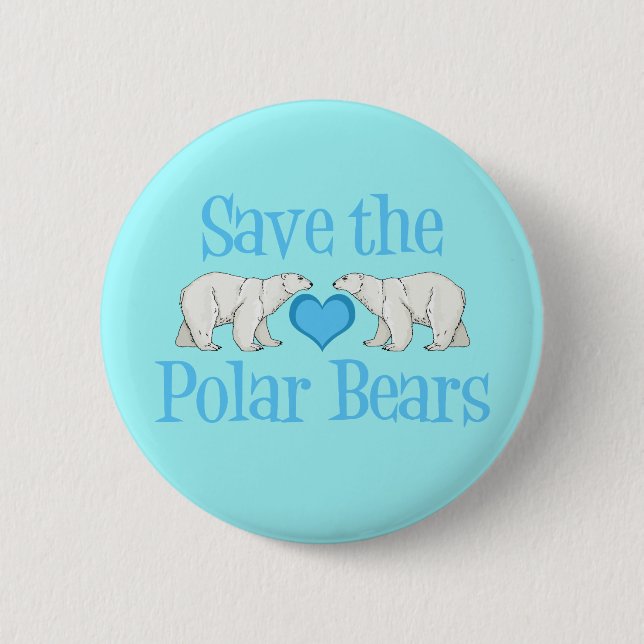Save the Polar Bears 6 Cm Round Badge (Front)