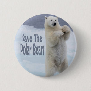 Save The Polar Bears 6 Cm Round Badge
