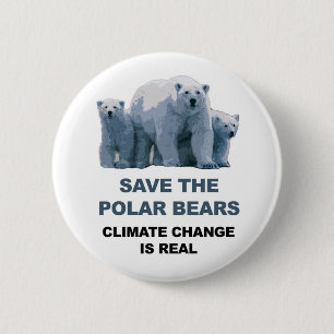 Save the Polar Bears 6 Cm Round Badge