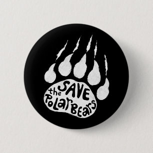 Save The Polar Bears 6 Cm Round Badge